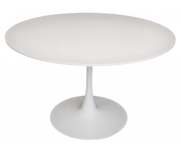 APPLE τραπέζι μεταλλικό με επιφάνεια mdf ΛΕΥΚΟ, Φ100xh75